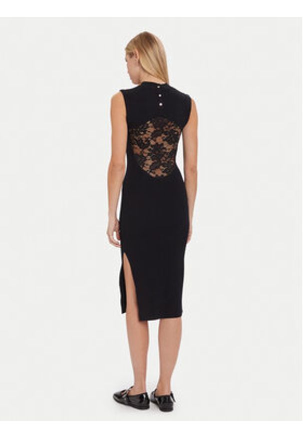 Morgan Sukienka dzianinowa 252-RMLISEA Czarny Slim Fit. Kolor: czarny. Materiał: wiskoza