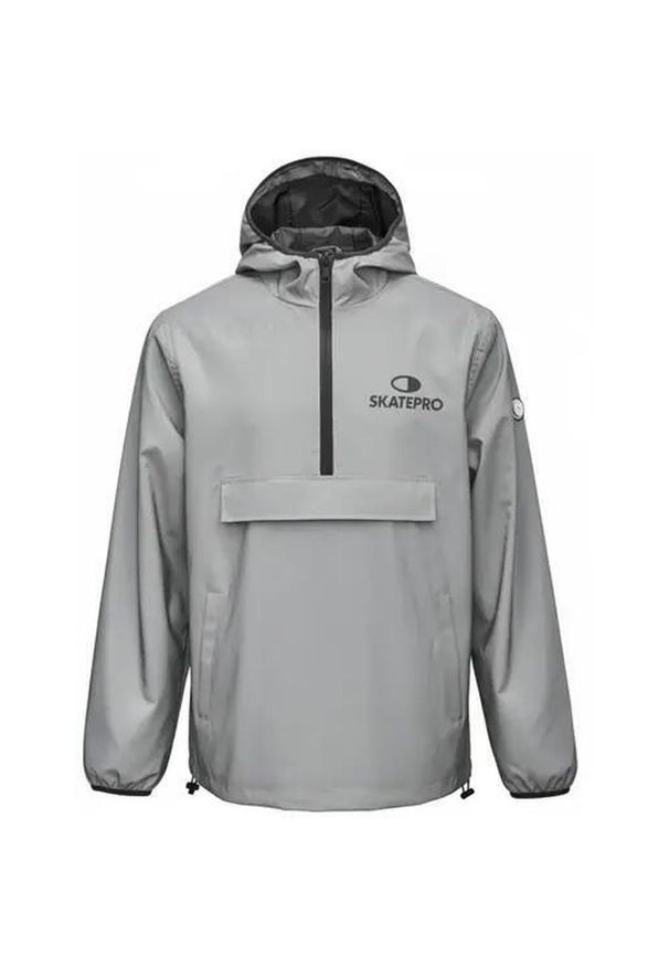 SKATEPRO - Odzież Outdoor unisex SkatePro Reflective Anorak - 122-128 - Reflective. Kolor: szary. Wzór: paski. Sport: outdoor