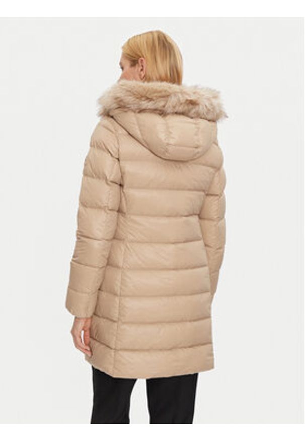 TOMMY HILFIGER - Tommy Hilfiger Kurtka puchowa WW0WW43122 Beżowy Regular Fit. Kolor: beżowy. Materiał: syntetyk. Sezon: zima