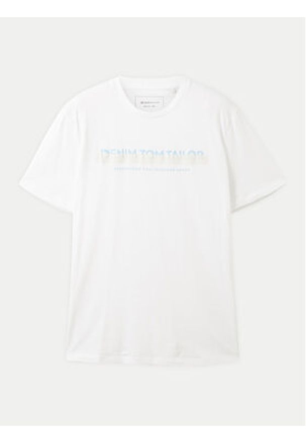 Tom Tailor Denim T-Shirt 1037653 Biały Basic Fit. Kolor: biały. Materiał: bawełna
