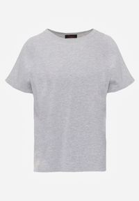 Renee - Szary T-shirt Basic Oversize z Bawełny Elusis. Okazja: na co dzień. Kolor: szary. Materiał: bawełna. Styl: casual, elegancki #6