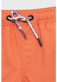 Pepe Jeans szorty kąpielowe dziecięce kolor pomarańczowy z nadrukiem. Kolor: pomarańczowy. Wzór: nadruk