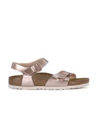 Buty do chodzenia dla dzieci Birkenstock Rio. Zapięcie: klamry. Kolor: biały, szary. Materiał: guma, skóra, syntetyk, materiał