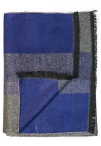 Modini - Granatowo-szary szalik męski R35. Kolor: wielokolorowy, niebieski, szary. Materiał: wiskoza