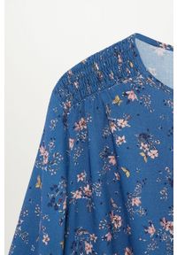 Mango Kids - Sukienka dziecięca Jardin 110-164 cm. Kolor: niebieski. Materiał: tkanina, materiał, wiskoza. Długość rękawa: długi rękaw. Wzór: kwiaty. Typ sukienki: rozkloszowane. Długość: mini #2