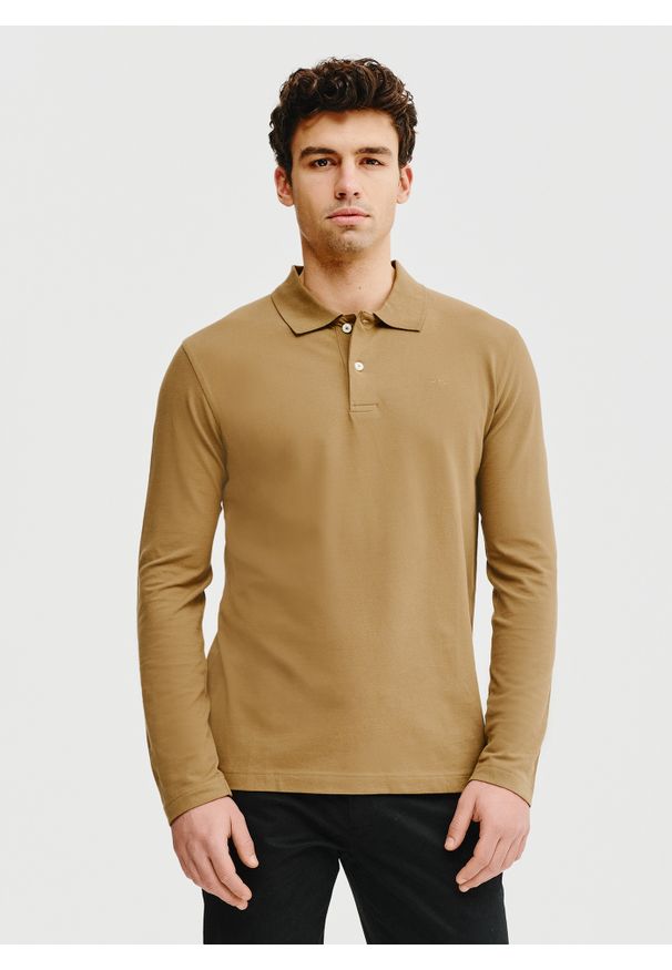 Pako Lorente - PAKO LORENTE – Oliwkowe polo longsleeve. Okazja: na co dzień. Typ kołnierza: polo. Kolor: oliwkowy, czarny, niebieski. Materiał: bawełna, elastan. Długość rękawa: długi rękaw. Długość: długie. Styl: casual