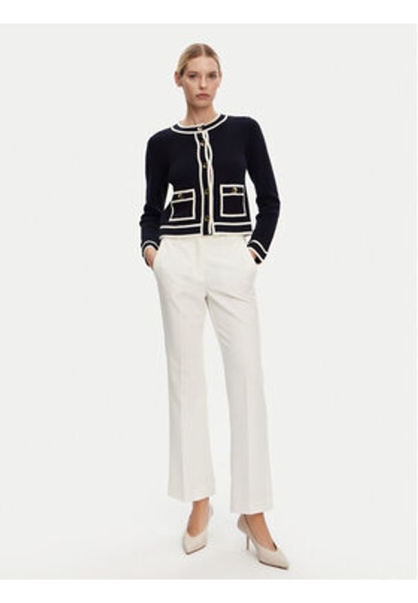 Luisa Spagnoli Kardigan Macori 58615 Czarny Slim Fit. Kolor: czarny. Materiał: wełna