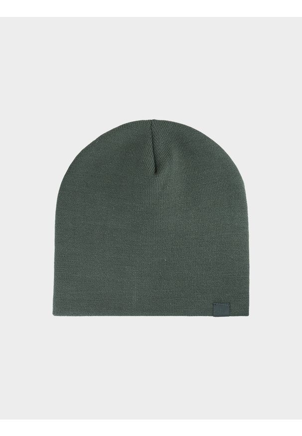 4f - Czapka beanie dziecięca - khaki. Kolor: brązowy, wielokolorowy, oliwkowy. Materiał: materiał, syntetyk. Sezon: zima. Styl: sportowy, klasyczny