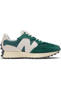 Buty unisex New Balance U327WRG – zielone. Okazja: na co dzień. Kolor: zielony. Materiał: zamsz, materiał, skóra, guma. Szerokość cholewki: normalna