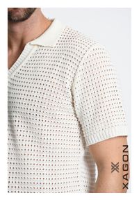 Xagon Koszulka Polo | P26082 MD604P | Mężczyzna | Kremowy. Okazja: na co dzień. Typ kołnierza: polo. Kolor: kremowy. Materiał: bawełna, poliester. Wzór: ażurowy. Styl: casual, elegancki #6