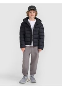 4f - 4F Kurtka puchowa z wypełnieniem syntetycznym dziecięca - czarna 122 (6-7 lat). Okazja: na co dzień. Typ kołnierza: kaptur. Kolor: czarny. Materiał: syntetyk, puch. Sezon: lato. Styl: klasyczny, casual, sportowy #2