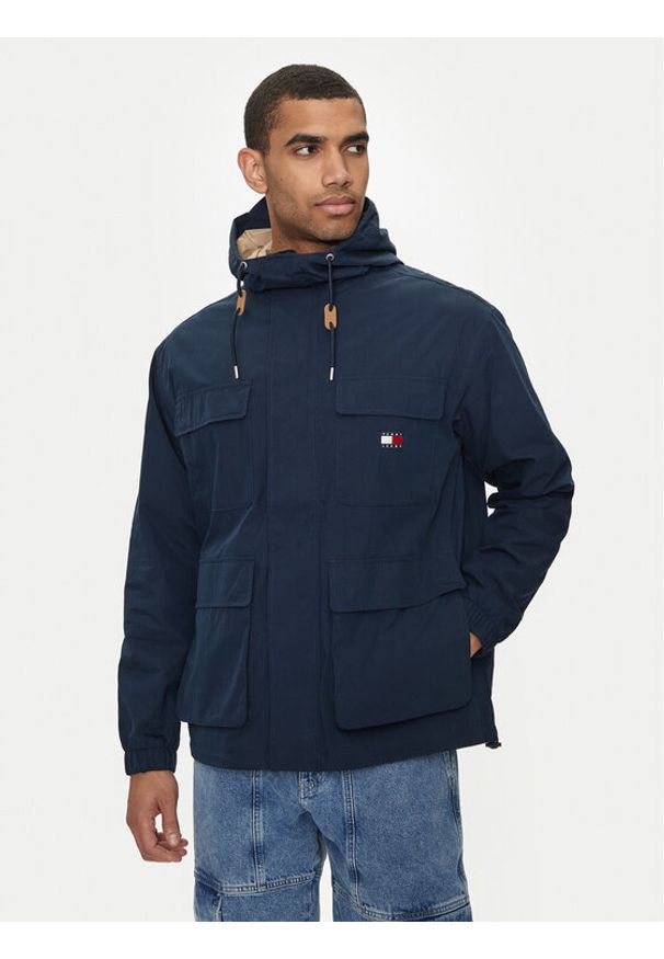 Tommy Jeans Parka Utility DM0DM18905 Granatowy Regular Fit. Kolor: niebieski. Materiał: bawełna