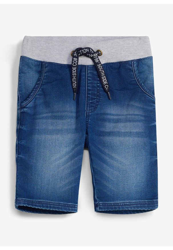 bonprix - Bermudy dresowe z gumką w pasie, regular fit. Kolor: niebieski