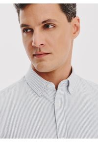 Pako Lorente - PAKO LORENTE – Koszula męska w szary prążek. Typ kołnierza: button down. Kolor: szary. Materiał: bawełna. Długość rękawa: długi rękaw. Długość: długie. Wzór: prążki #3