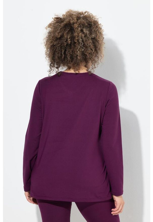 ULLA POPKEN - Damskie Bluzka narciarska funkcyjna szybkoschnąca komin długi rękaw. Typ kołnierza: komin. Kolekcja: plus size. Kolor: czerwony. Materiał: poliester, materiał, elastan. Długość rękawa: długi rękaw. Długość: długie