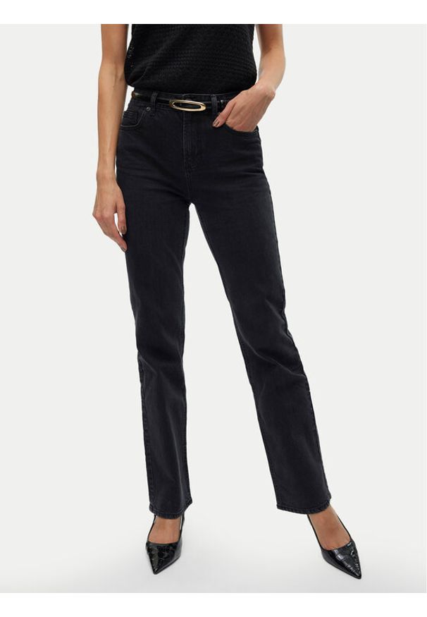 Vero Moda Jeansy Tessa 10315432 Czarny Straight Fit. Kolor: czarny