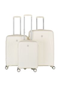 Zestaw walizek podróżnych z tworzywa ABS w beżowym kolorze Peterson PTN PP-09-SET3. Kolor: beżowy #1