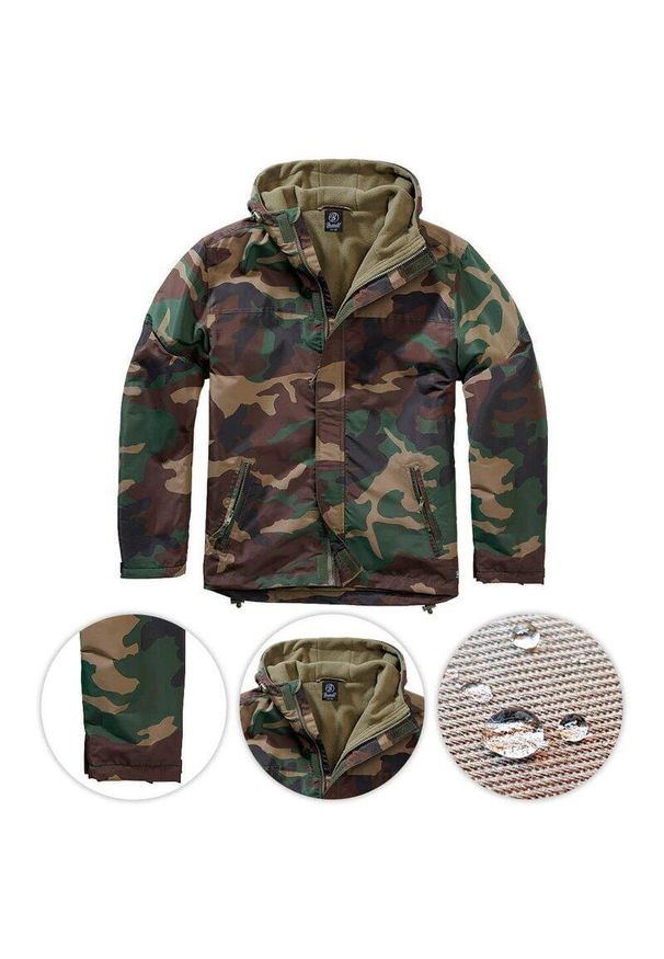 Kurtka turystyczna męska Brandit Frontzip Windbreaker Woodland. Kolor: zielony, brązowy, wielokolorowy