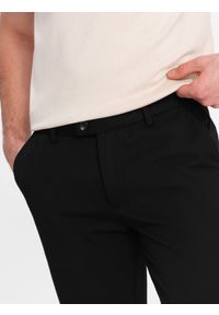 Ombre Clothing - Spodnie męskie eleganckie chino SLIM FIT - czarne V4 OM-PACP-0191 - XXL. Kolor: czarny. Materiał: materiał, poliester, wiskoza. Styl: elegancki #7