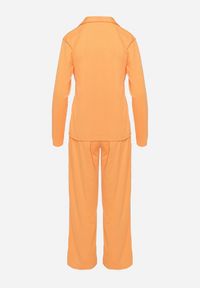 Born2be - Pomarańczowy 2-częściowy Komplet z Koszulą i Szerokimi Spodniami Anscuro. Kolor: pomarańczowy. Materiał: materiał #6