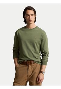 Polo Ralph Lauren Longsleeve 710760121034 Zielony Slim Fit. Typ kołnierza: polo. Kolor: zielony. Materiał: bawełna. Długość rękawa: długi rękaw #1