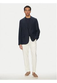Michael Kors Marynarka CS5100TBEY Granatowy Slim Fit. Kolor: niebieski. Materiał: len #3