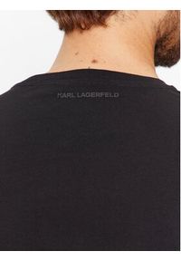 Karl Lagerfeld - KARL LAGERFELD T-Shirt Crewneck 755071 500251 Czarny Regular Fit. Typ kołnierza: dekolt w karo. Kolor: czarny. Materiał: bawełna