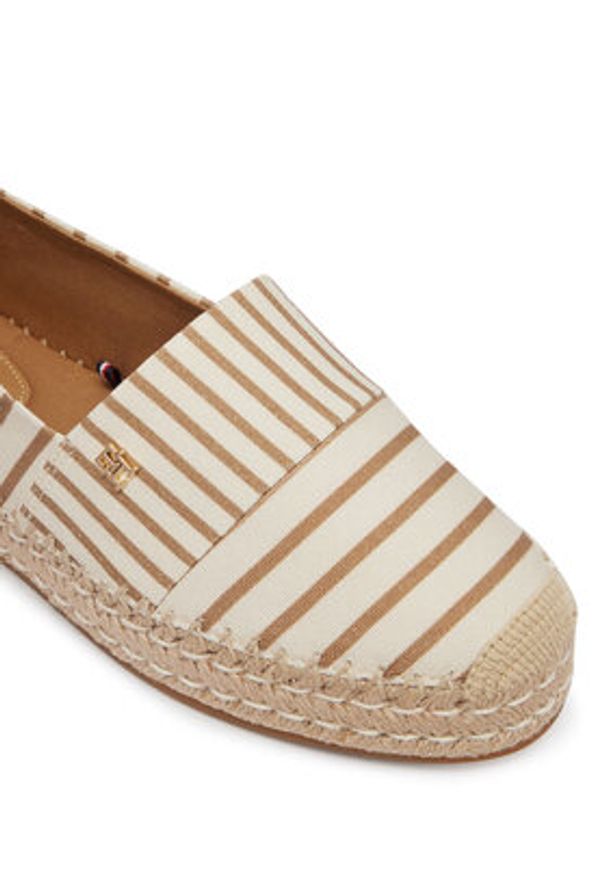 TOMMY HILFIGER - Tommy Hilfiger Espadryle Th Platform Espadrille Stripes FW0FW09143 Beżowy. Kolor: beżowy. Materiał: materiał. Obcas: na platformie