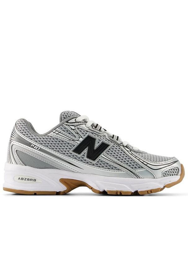 Buty młodzieżowe New Balance GR740GB - szare. Kolor: szary. Materiał: materiał, syntetyk. Szerokość cholewki: normalna. Sezon: lato. Sport: turystyka piesza