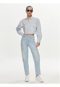 Calvin Klein Jeans Koszula J20J222614 Niebieski Cropped Fit. Kolor: niebieski. Materiał: bawełna