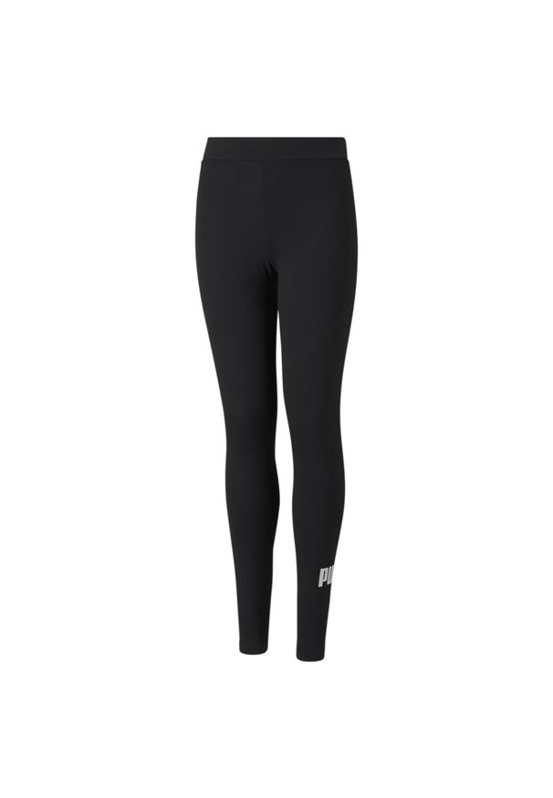 Legginsy dla dzieci Puma ESS Logo Leggings czarne. Okazja: na uczelnię. Kolor: czarny. Styl: sportowy