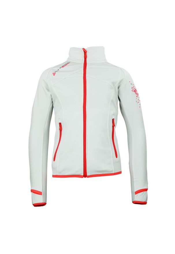 PEAK MOUNTAIN - Polarowa kurtka dziewczęca Peak Mountain Gaclimate. Kolor: biały. Materiał: polar. Sezon: zima. Sport: narciarstwo