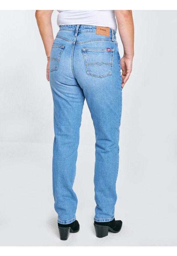 Big-Star - Jeansy damskie proste niebieskie Charlotte 485. Okazja: na co dzień. Stan: podwyższony. Kolor: niebieski. Styl: casual, vintage
