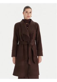 Marciano Guess Płaszcz wełniany 5BGL46 7125A Brązowy Regular Fit. Kolor: brązowy. Materiał: wełna