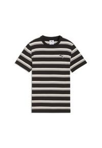 Puma - Młodzieżowa koszulka Essentials w paski PUMA. Kolor: czarny. Wzór: paski. Sport: fitness #1