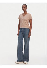 Liu Jo Sport T-Shirt TA6057 JS923 Beżowy Regular Fit. Kolor: beżowy. Materiał: bawełna. Styl: sportowy #5