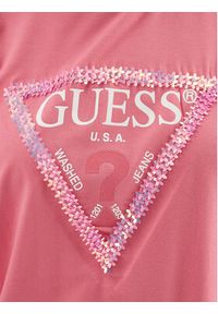 Guess Bluzka Flowers Triangle W3GI39 K68D2 Różowy Oversize. Kolor: różowy. Materiał: wiskoza #8