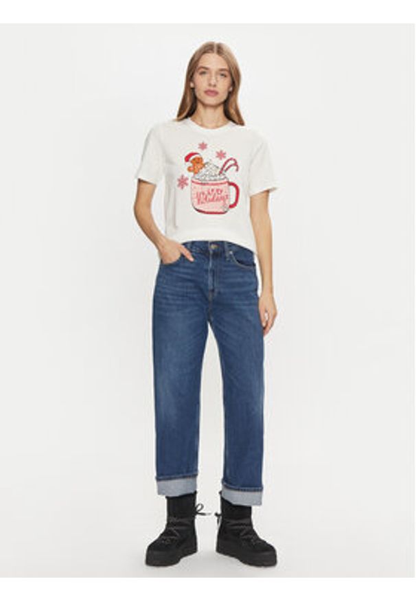 only - ONLY T-Shirt Rosie 15332339 Biały Regular Fit. Kolor: biały. Materiał: bawełna