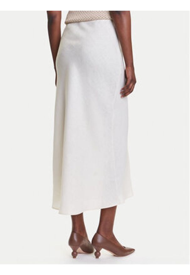 Marella Spódnica midi Desio 2515101032 Biały Regular Fit. Kolor: biały. Materiał: len