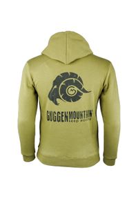 GUGGEN MOUNTAIN - Męska bluza polarowa z kapturem i długim rękawem Outdoor. Typ kołnierza: kaptur. Kolor: wielokolorowy, czarny, zielony. Materiał: bawełna, poliester. Długość rękawa: długi rękaw. Długość: długie. Sport: outdoor