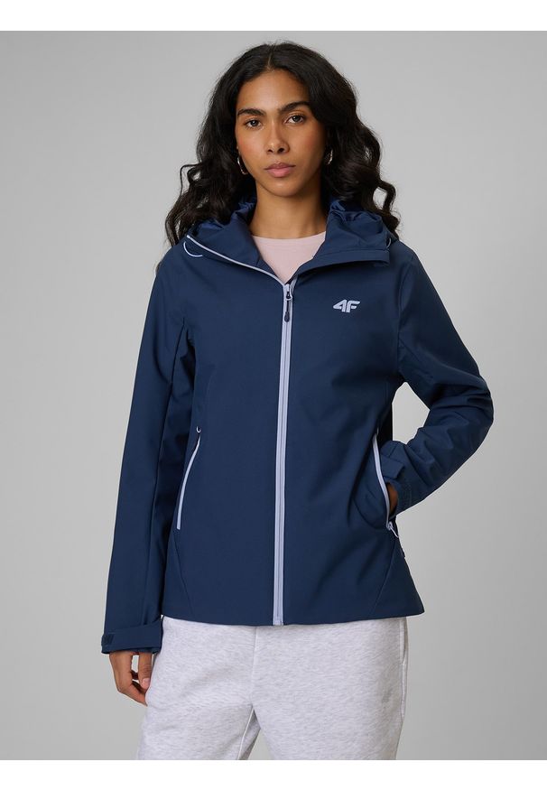 4f - 4F Kurtka przejściowa membrana 5000 damska - granatowa M. Okazja: na spacer, na co dzień. Kolor: niebieski. Materiał: materiał. Sezon: wiosna, jesień. Styl: casual