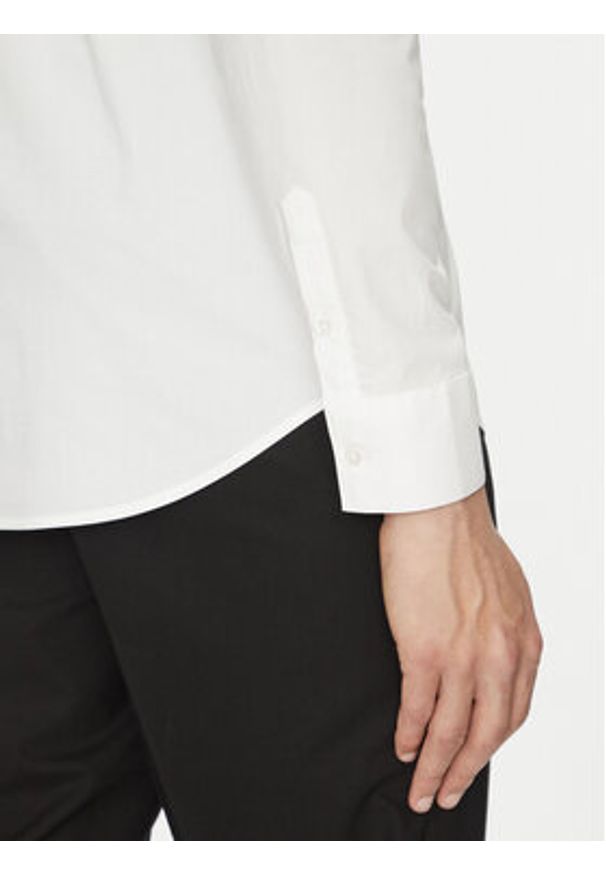 Karl Lagerfeld - KARL LAGERFELD Koszula 605911 552671 Biały Slim Fit. Typ kołnierza: dekolt w karo. Kolor: biały. Materiał: bawełna