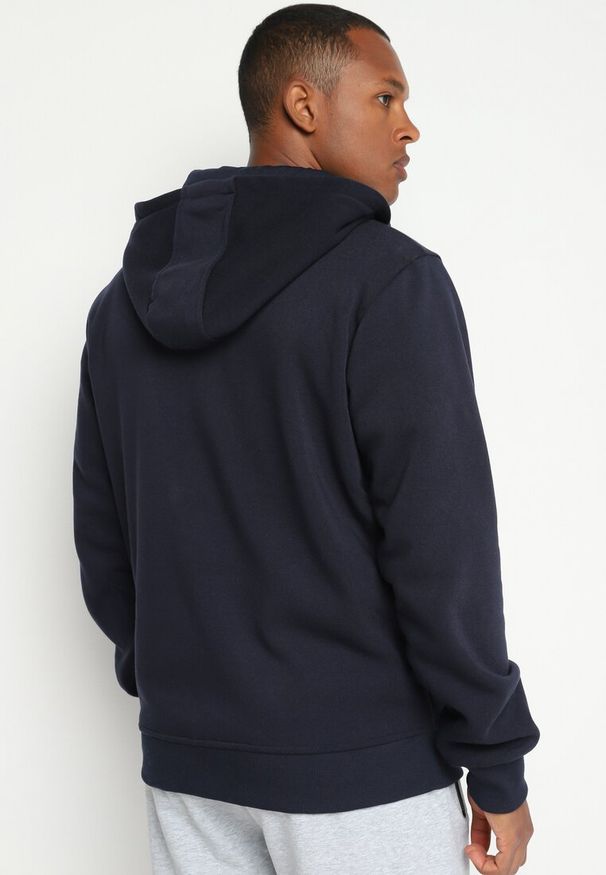 Born2be - Granatowa Bluza z Kapturem i Suwakiem Azadah. Okazja: na co dzień. Typ kołnierza: kaptur. Kolekcja: plus size. Kolor: niebieski. Materiał: dresówka, jeans, polar. Długość rękawa: długi rękaw. Długość: długie. Styl: sportowy, klasyczny, casual