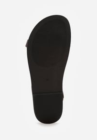 Born2be - Ciemnobrązowe Sandały Japonki VICES z Metaliczną Aplikacją i Paskiem na Duży Palec Zellanya. Okazja: na co dzień. Zapięcie: pasek. Kolor: brązowy. Wzór: aplikacja. Styl: casual, elegancki #4