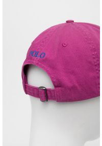 Polo Ralph Lauren czapka bawełniana 710667709073 kolor różowy z aplikacją. Kolor: różowy. Materiał: bawełna. Wzór: aplikacja #4