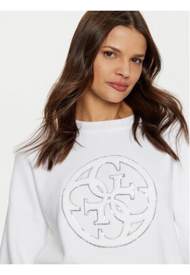 Guess Bluza W5RR40 Z26I2 Biały Regular Fit. Kolor: biały. Materiał: wiskoza