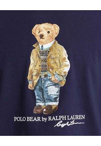 Ralph Lauren - RALPH LAUREN - Granatowa koszulka z misiem Polo. Okazja: na co dzień. Typ kołnierza: polo. Kolor: niebieski. Materiał: jeans, bawełna. Długość rękawa: długi rękaw. Długość: długie. Wzór: nadruk. Styl: klasyczny, casual #3
