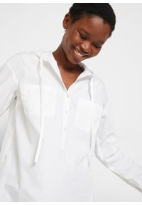 bonprix - Bluzka tunikowa z czystej bawełny organicznej. Typ kołnierza: kaptur. Kolor: biały. Materiał: bawełna #2