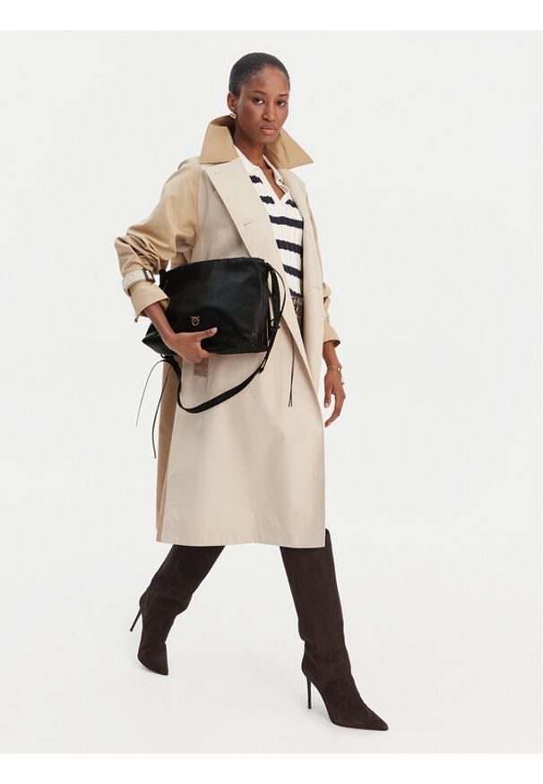 Pinko - PINKO Torba MAXI CLUTCH+TRACOLLA SP Czarny. Kolor: czarny. Materiał: skórzane