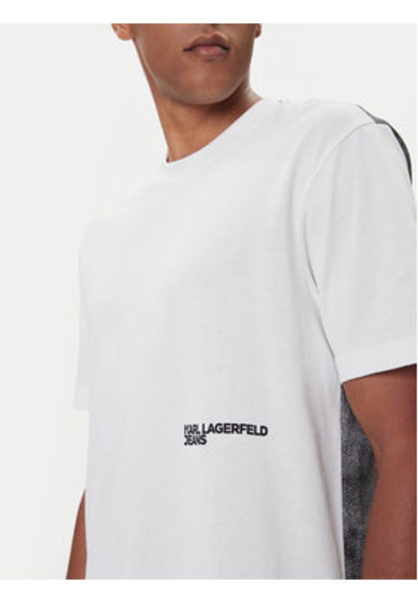 Karl Lagerfeld Jeans T-Shirt A4M17030 Biały Relaxed Fit. Kolor: biały. Materiał: bawełna